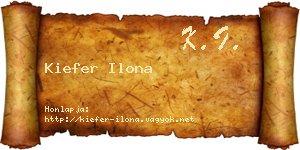 Kiefer Ilona névjegykártya